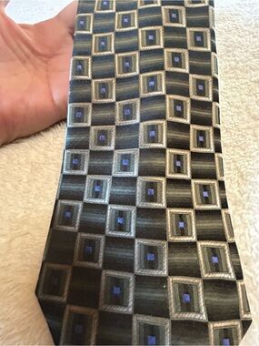 Tall/Long - Grey/Black Necktie with Squares